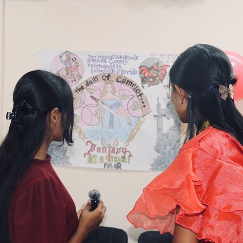 Students showcasing special cultural performances with energy and passion at the Christmas event.