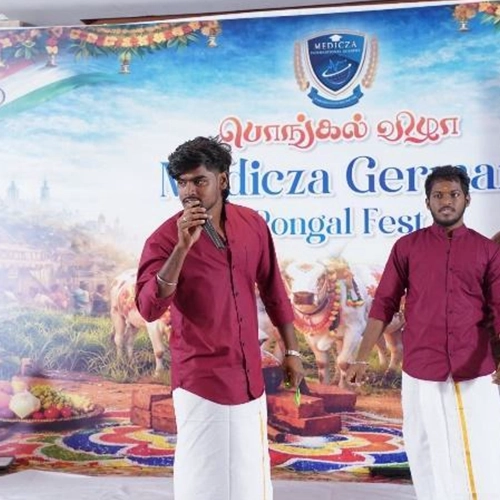 Festive traditional decor and cultural harmony fill Medicza campus during Pongal celebration